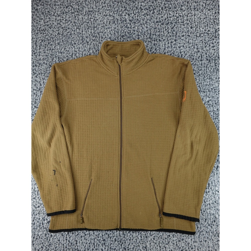 Burton [ak] Grid Fleece Jacket Mens XL Brown Good Technical Full Zip Mid-layer‎